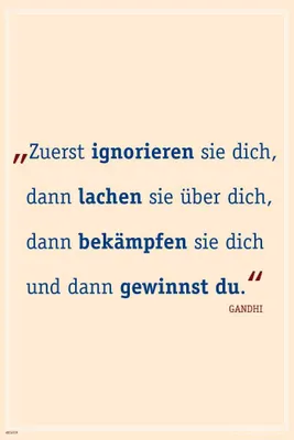 Image de D'abord ils rient de toi - M.Gandhi - Motivational - Poster Impression cm