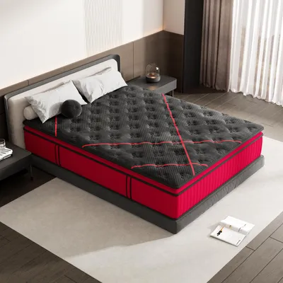 Image de DEWINNER Matelas 140x200, Matelas à Ressorts Ensachés, Mousse de Confort Double, Isolation des Mouvements, 30cm Épaisseur, Soutien sur 7 Zones, H3/H4