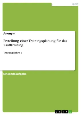 Produktbild von Erstellung einer Trainingsplanung für das Krafttraining