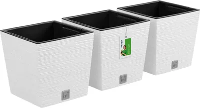 Produktbild von Blumentopf Pflanzkübel FURU Square Balkonkasten Blumenkübel Weiß 10 L