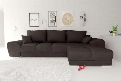 Produktbild von 99rooms Antalya Ecksofa Cordstoff POSO Braun Rechts mit Schlaffunktion