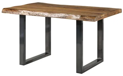 Produktbild von MASSIVMOEBEL24.DE Baumtisch Mango 140x90x77 natur lackiert / U-Beine anthrazit glänzend FREEFORM 5