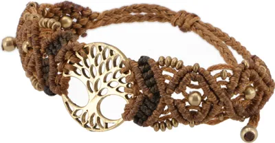 Produktbild von Goa Armband, Makramee, Festival Armband - Tree of Life/caramel, Braun, Baumwolle,Baumwollfäden, 24*3*0,5 cm, Armreifen & Armbänder Modeschmuck