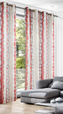 Produktbild von Ösenschal rot 280x135 cm - Vorhang mit Ösen von Albani