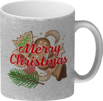 Produktbild von Merry Christmas Lebkuchen Glitzer-Kaffeebecher