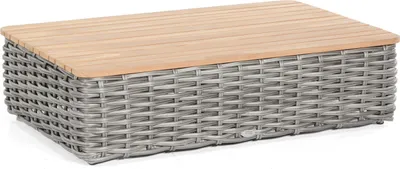 Produktbild von Sonnenpartner Loungetisch Sands 120x80cm Aluminium/Teakholz mit Polyrattan charcoal