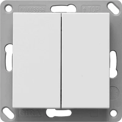 Productafbeelding van GIRA 242203 Funkwandzender, batterijloos, 2-voudig, systeem 55, reinwit
