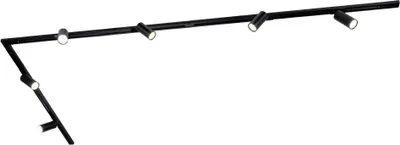 Produktbild von Ledvion - Schienensystem lampen, 3m, 1-Phasen, 3W, inklusive 6x GU10 LED , Schwarz, 2700K, 6-flammig Spot, spotlight, deckenspot, deckenstrahler, strahler lampe