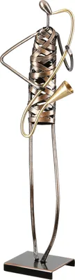 Produktbild von Gilde Figur, Musiker, "Band", Metall, bronzefarben, VE 2, L. 10.5 cm, B. 14.5 cm, H. 47 cm 51878 4063387518786