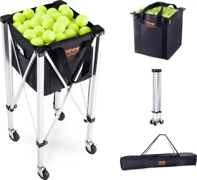 Immagine prodotto di Carrello per palline da tennis Cestino per palline da tennis con ruote 150 palline Pieghevole