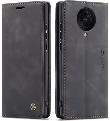 Produktbild von Redmi K30 Pro Hülle, LaimTop Retro Kunstledertasche TPU Innere, Kartenfächer, Magnetverschluss, Klapphülle mit Standfunktion Schutzhülle für Xiaomi Redmi K30 Pro Schwarz