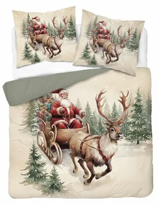Produktbild von Bettwäsche, Baumwollbettwäsche, weihnachtlich 160x200 6126a der Weihnachtsmann