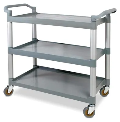 Produktbild von Servierwagen aus Aluminium und Kunststoff, 3 Etagen, LxBxH 1070x500x990 mm, Tragkraft 225 kg