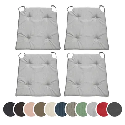 Obrázok produktu pre sleepling - Sada 4 vankúšov na stoličky, na vnútorné aj vonkajšie použitie, 100 % mikrovlákno, 42 x 40 cm, svetlo sivá