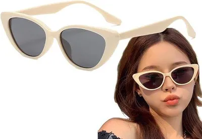 Immagine prodotto di Protezione solare da uomo e da donna: occhiali da sole con protezione UV400, occhiali da sole con lenti polarizzate, montatura robusta, montatura color crema con lenti grigie
