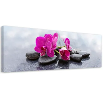 Produktbild von Leinwandbild Orchidee Rosa Blumen 90x30 Feeby Rosa bild für die wand bereit zum aufhängen