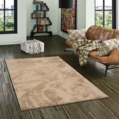 Produktbild von Luxus Super Soft Hochflor Langflor Teppich Deluxe Taupe, Größe:300x300 cm