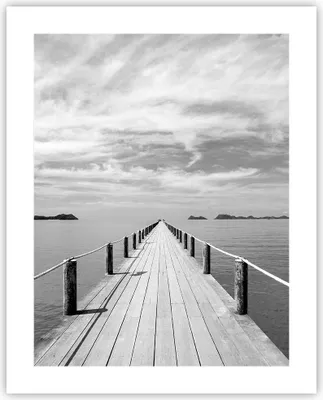 Produktbild von Poster - Poster ohne Rahmen - Holz Brücke Meer - 40x50 cm - Wand Bild - Wanddeko - Wandbilder - Kunstposter - Wandposter - Bilder - Kunstdruck - Wanddekoration - Wandbild - P2XPA40x50-4985