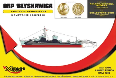 Produktbild von Mirage Hobby ORP 'Blyskawica' 1943/2012 Camouflage  4040001