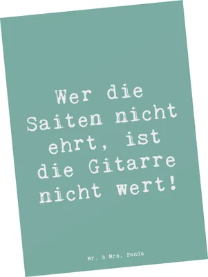 Produktbild von Mr. & Mrs. Panda Postkarte Spruch Gitarre Wert - Meeresbrise - Geschenk, Liebe, Postkarten, Musiker, Fotokarte, Abenteuer, Designkarte, Musik, Lernen, bildkarte, Akustik
