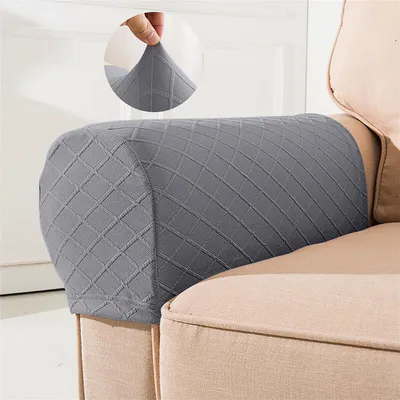 Produktbild von Armlehnenbezüge Für Sofa, 2 Stück, Elastisch, Grau Dunkel, Maschinenwaschbar, Für Wohnzimmer Und Büro