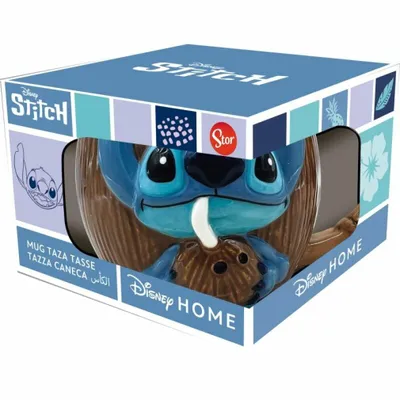 Image de gobelet 3D dans boîte cadeau noix de coco Stitch 420 ml