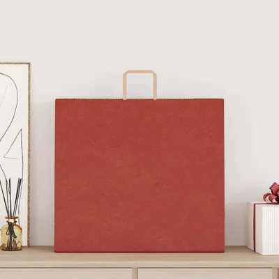 Produktbild von vidaXL Papiertragetaschen 250 Stk. mit Henkeln Rot 54x15x49 cm