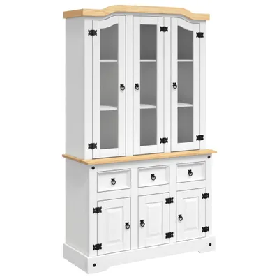 Zdjęcie produktu dla Kredens Corona, biała 112x43x196 cm, drewno sosny meksykańskiej