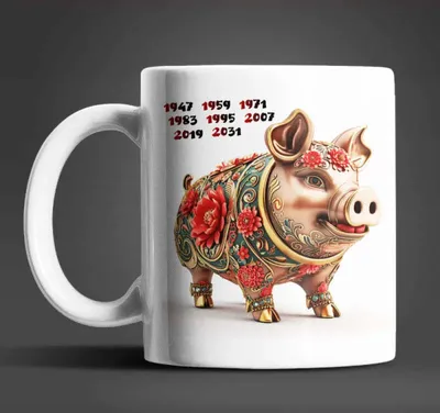 Produktbild von Schwein Chinesisches Jahres Sternzeichen Kaffeetasse Teetasse Geschenkidee