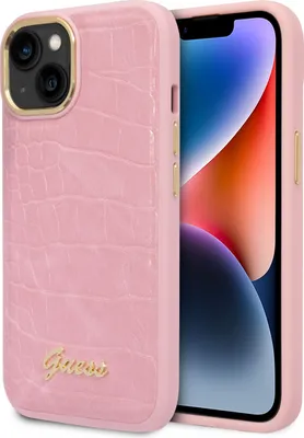 Obrázok produktu pre GUESS puzdro na mobilný telefón vhodné pre IPHONE 13 / 14 / 15 GUHCP14SHGCRHP (Croco Collection) ružové
