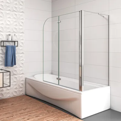 Produktbild von 120x80cm 140cmBadewannenaufsatz 2-tlg. Faltwand Nano-Glas Duschabtrennung Seitenwand