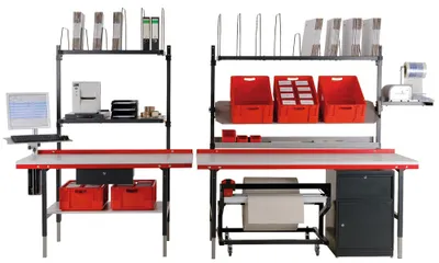 Produktbild von Packtisch, höheneinstellbar 690-960 mm, BxT 1600x800 mm, Flächenbelastung max. 300 kg