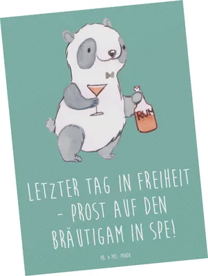 Produktbild von Mr. & Mrs. Panda Postkarte Junggesellenabschied Feier - Meeresbrise - Geschenk, Stil, Geschenke, unvergesslich, Grußkarte, Mottoparty, Postkarten, Ansichtskarte, Heirat