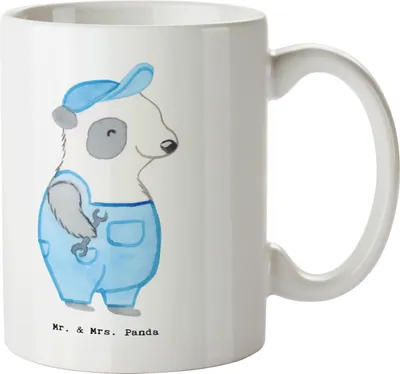 Produktbild von Mr. & Mrs. Panda Kaffeetasse Kfz-Mechatroniker Herz - Weiß - Geschenk, Tasse, Teetasse, Trinkbecher, haferl, Meister, Ausbildung, Gesellenprüfung, Kaffeebecher, Werkstatt