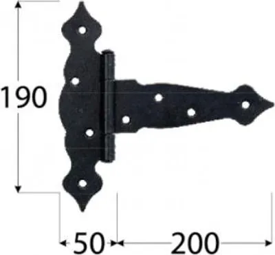 Produktbild von Kreuzgehänge mit vernietetem Stift 200 x 2,5 mm schwarz dekorativ