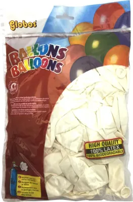 Obrázok produktu pre Globos balóny, biele (č. 12/100 ks v vrecku)
