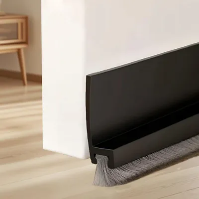 Productafbeelding van Tochtstopper voor Deuren - Zwart - 100 cm - Borstelafdichting - Vochtbestendige Deur