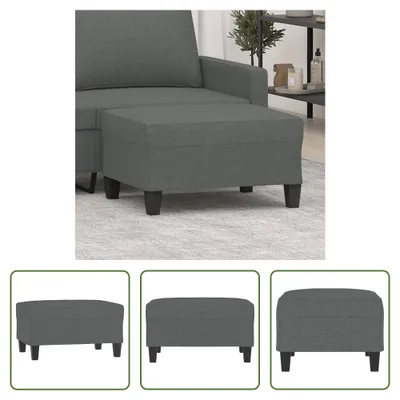 Zdjęcie produktu dla Podnóżek The Living Store ciemnoszary 70x55x41 cm tkanina