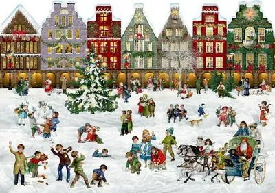 Image de Calendrier de l'Avent mural A3 - Rue de Noël