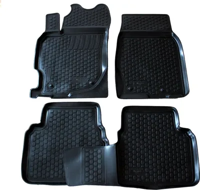 Image de Tapis De Sol en Caoutchouc 3D Compatible avec Mazda 6 2002-2012 4pcs, Bord Haut, Inodore, Noir, Antidérapant, Toutes Saisons