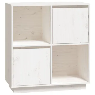 Immagine prodotto di Credenza Bianca 74x35x80 cm in Legno Massello di Pino