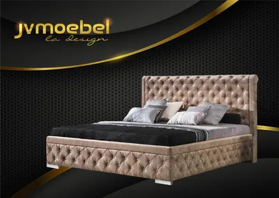 Produktbild von Bettgestell Stoff Möbel Luxus Betten Bett Textil Schlafzimmer Design Textil Neu
