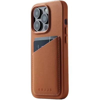 Image de Étui Mujjo Leather Wallet pour iPhone 14 Pro marron