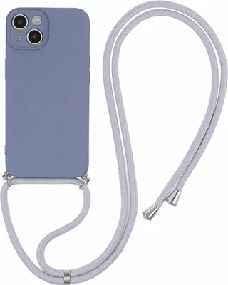 Produktbild von iPhone 15 Hülle - Coverup Colour TPU Back Cover mit Handykette - Slate Grey