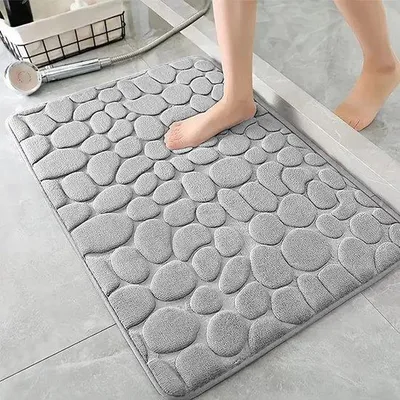 Produktbild von Unyqoos® Badematte aus Memory‑Schaum (40×60 cm) – saugfähig, flanellbezogen, rutschfeste Unterseite, waschbar