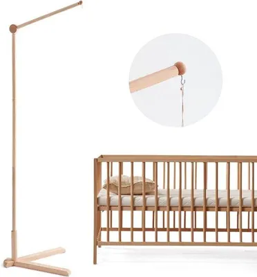 Produktbild von Mobiler Halter aus Holz mit Musikbox, Spinabler Dress Table Mobile für Bett oder Box, sichere Babydekoration, DIY Toys für