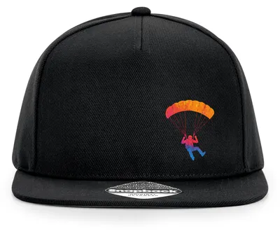 Produktbild von Huuraa Cappy Mütze Fallschirmspringen bunte Silhouette Black Polyester Snapback Kappe Geschenkidee