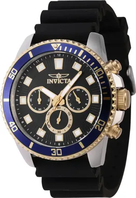 Obrázek produktu pro Invicta Pro Diver 46121 - Pánské Náramkové Hondiky - Quartzové - Nerezová ocel s černým ciferníkem - 45mm