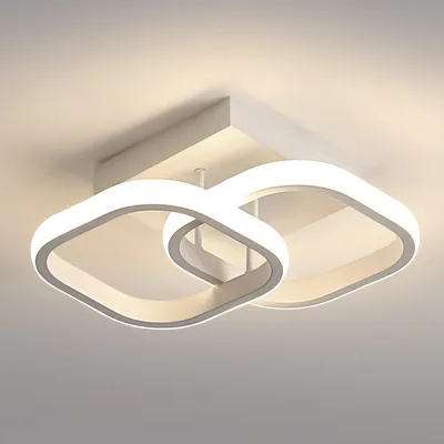 Image de Osairous, plafonnier LED carré, blanc, 2137 lumens, 4500K – Blanc chaud/lumière naturelle 4500K