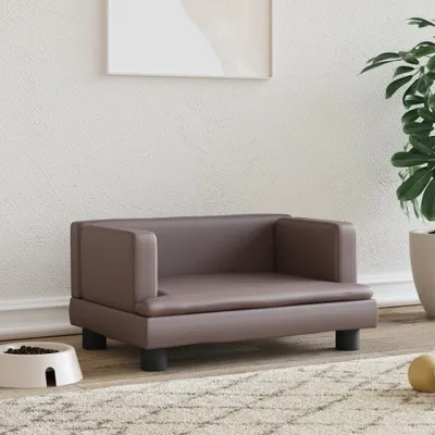 Produktbild von The Living Store Hundebett Braun 60x40x30 cm Kunstleder